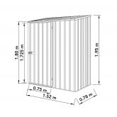 image for Absco Space Saver Grey Metal Pent Shed 5x3
