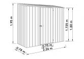image for Absco Space Saver Grey Metal Pent Shed 7ft5 x 3